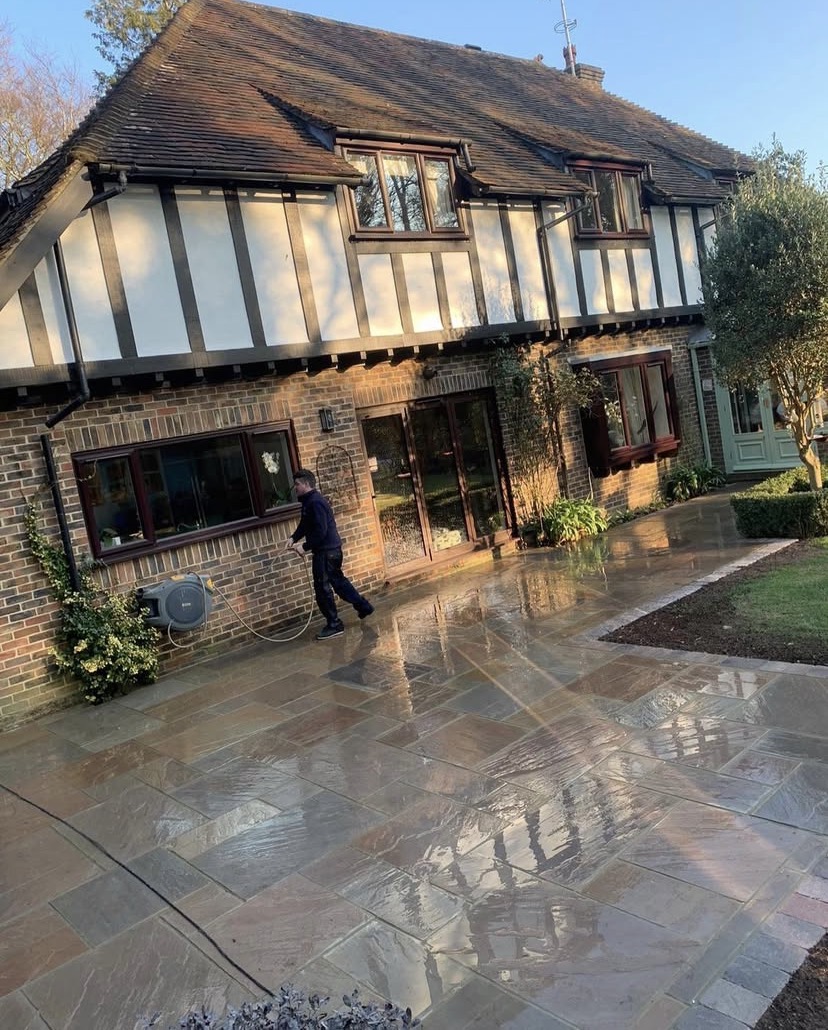 Indian sandstone patio